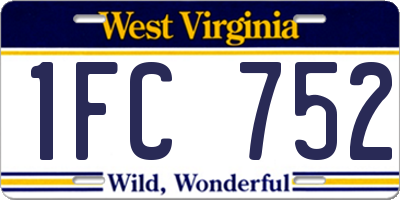 WV license plate 1FC752