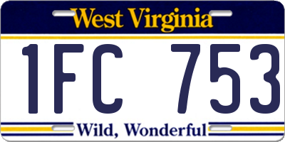 WV license plate 1FC753