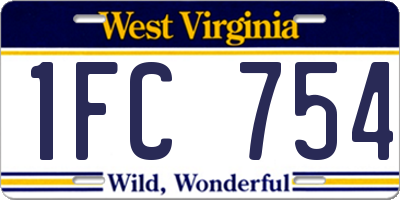 WV license plate 1FC754