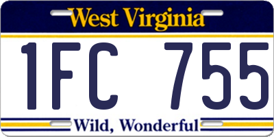 WV license plate 1FC755