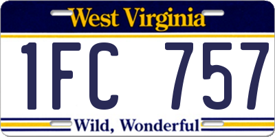 WV license plate 1FC757