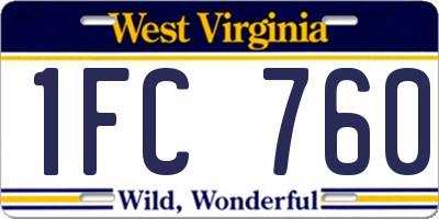 WV license plate 1FC760