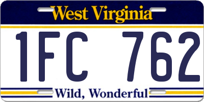 WV license plate 1FC762
