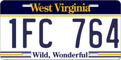 WV license plate 1FC764