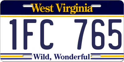 WV license plate 1FC765
