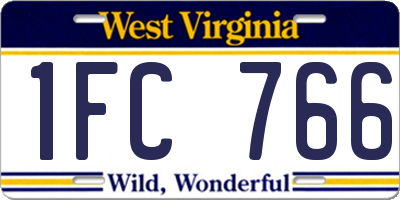WV license plate 1FC766