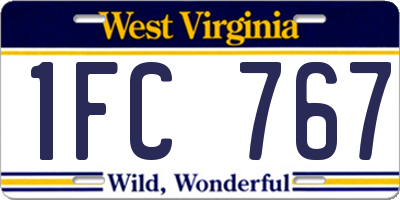 WV license plate 1FC767