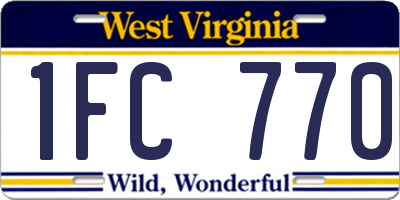 WV license plate 1FC770