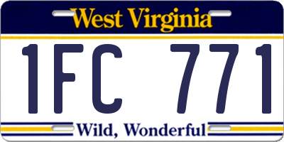 WV license plate 1FC771