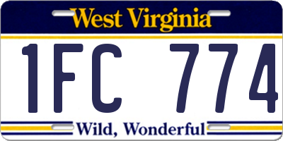 WV license plate 1FC774