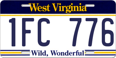 WV license plate 1FC776