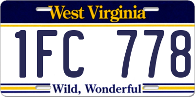 WV license plate 1FC778