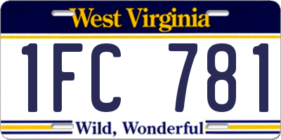 WV license plate 1FC781
