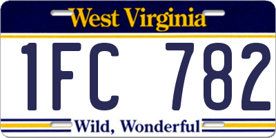 WV license plate 1FC782