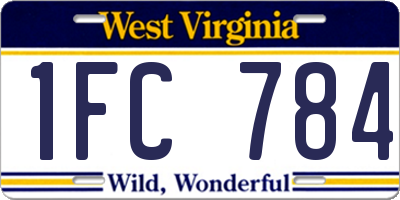 WV license plate 1FC784