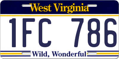 WV license plate 1FC786