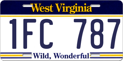WV license plate 1FC787