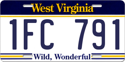 WV license plate 1FC791