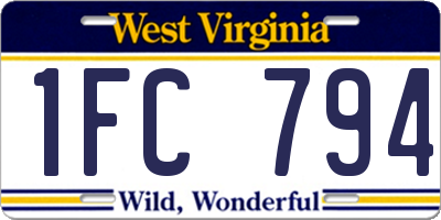 WV license plate 1FC794