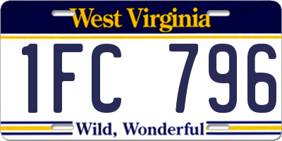 WV license plate 1FC796