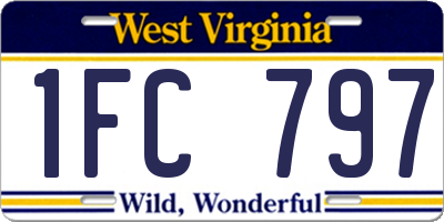 WV license plate 1FC797