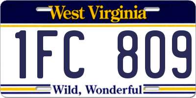 WV license plate 1FC809