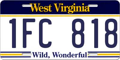 WV license plate 1FC818