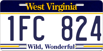 WV license plate 1FC824