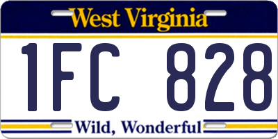 WV license plate 1FC828