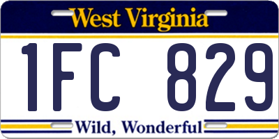 WV license plate 1FC829
