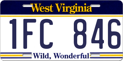 WV license plate 1FC846