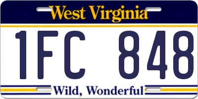 WV license plate 1FC848