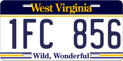 WV license plate 1FC856
