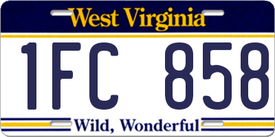 WV license plate 1FC858