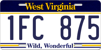 WV license plate 1FC875