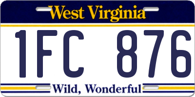 WV license plate 1FC876