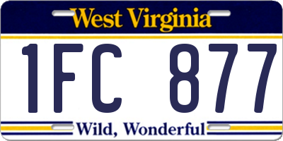 WV license plate 1FC877