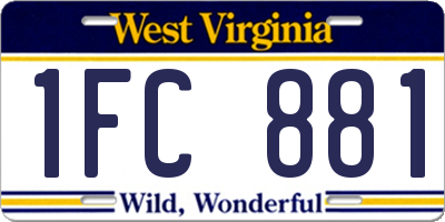 WV license plate 1FC881