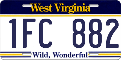 WV license plate 1FC882