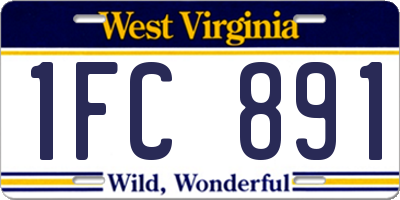 WV license plate 1FC891