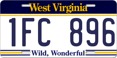 WV license plate 1FC896