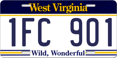 WV license plate 1FC901