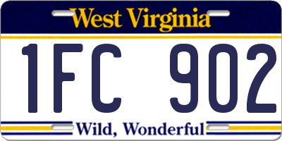 WV license plate 1FC902