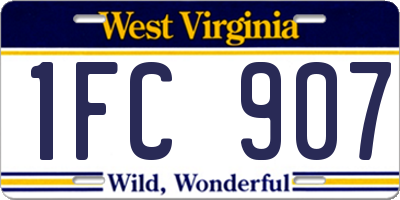 WV license plate 1FC907