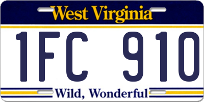 WV license plate 1FC910
