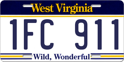 WV license plate 1FC911