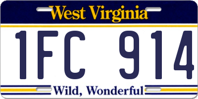 WV license plate 1FC914