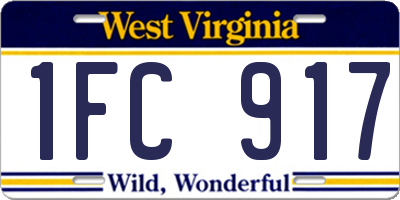 WV license plate 1FC917