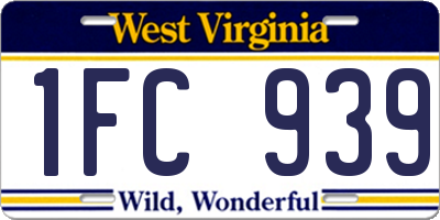 WV license plate 1FC939