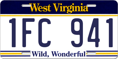 WV license plate 1FC941